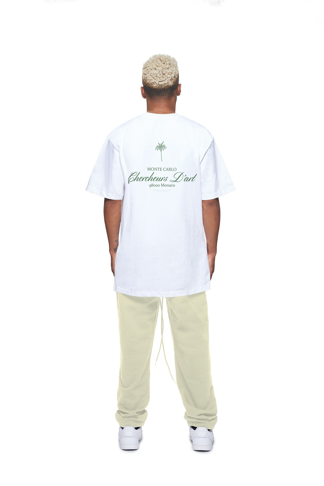 Chercheurs D’art Tee White-Dark Green